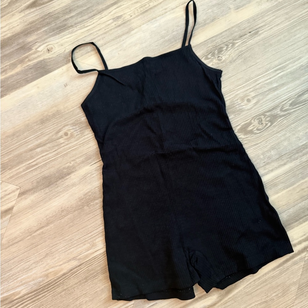 Zara Black Ribbed Romper
